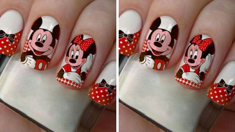Mẫu nail hoạt hình chuột Mickey