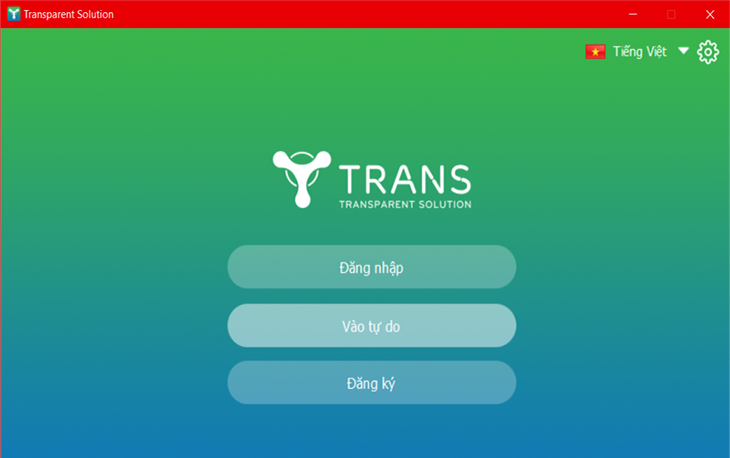 Giao diện của ứng dụng TranS