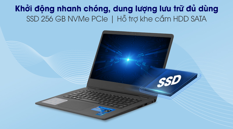 Laptop Dell Vostro 3400 i5 ổ cứng 256GB giúp bạn lưu trữ dữ liệu thoải mái