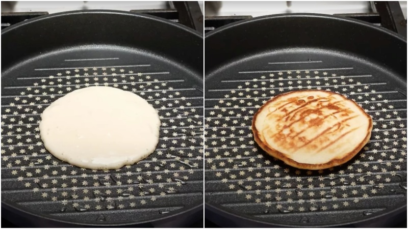 Nướng bánh waffle trên chảo chống dính