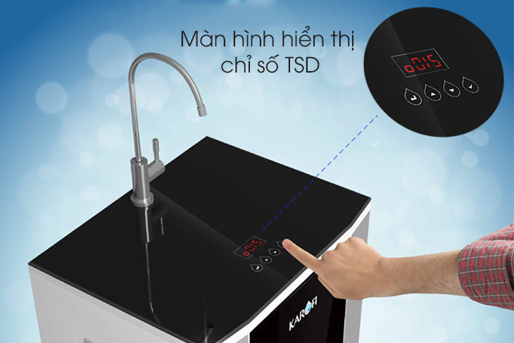 Màn hình hiển thị chỉ số TDS trên máy lọc nước