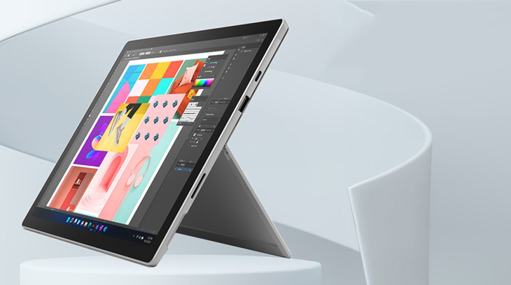 Laptop Surface Pro 7 Plus i5 1135G7 có thiết kế gọn nhẹ, thuận tiện di chuyển phục vụ cho công việc, học tập.