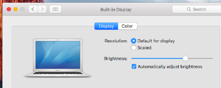 Tự động tăng giảm độ sáng màn hình MacBook