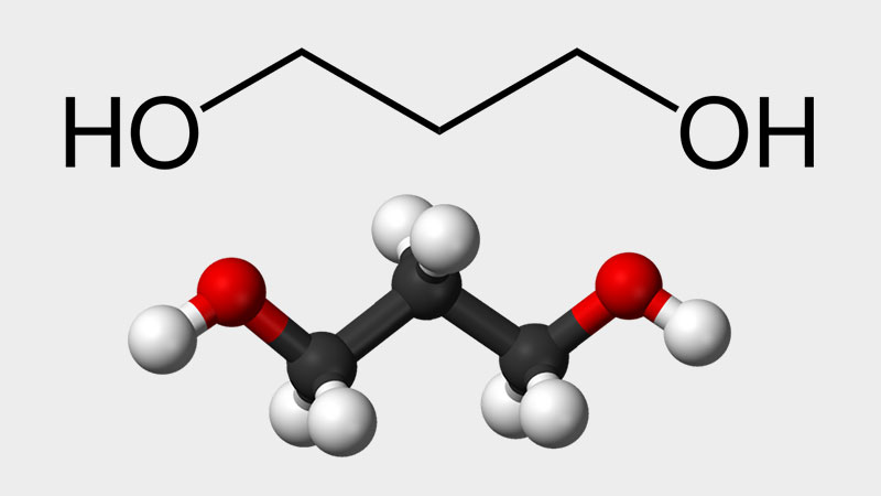 Propanediol là một glycol với công thức hóa học C3H8O2