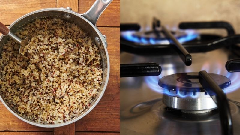Nấu hạt Quinoa trên bếp