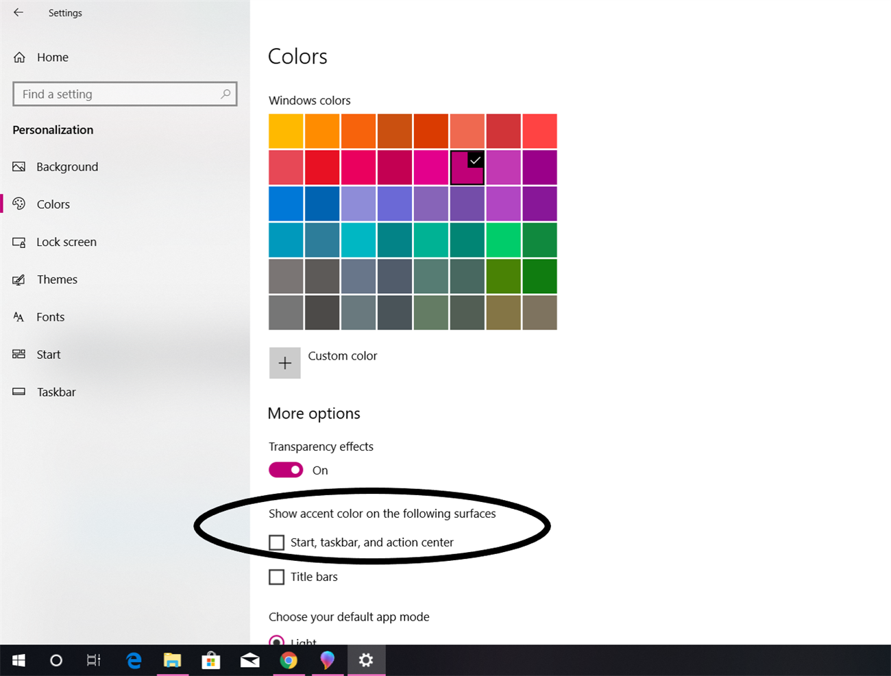 Thay đổi màu sắc trên thanh Taskbar
