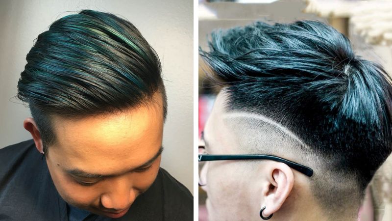 Review Nhuộm tóc màu xanh đen dương xanh rêu khói 2021 cho nam nữ   ALONGWALKER