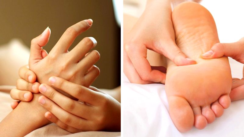 Massage, xoa bóp bấm huyệt vùng tay chân bị tê bì