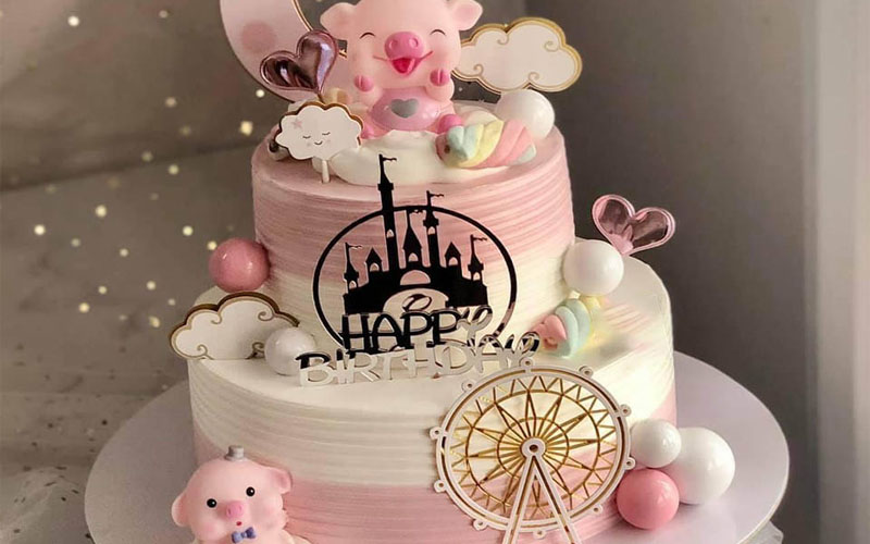 Bánh sinh nhật cho bé gái 1 tuổi | Decor sinh nhật bé gái - Decor Birthday