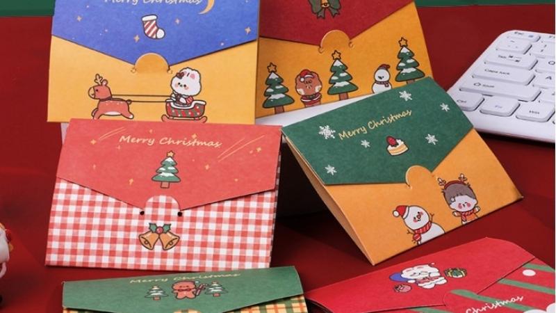 Mẫu thiệp Giáng sinh hộp quà Noel mini