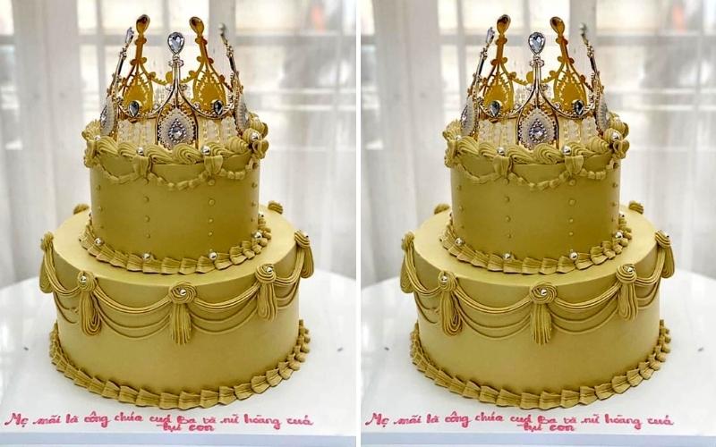 Bánh sinh nhật vương miện 2 tầng quý tộc