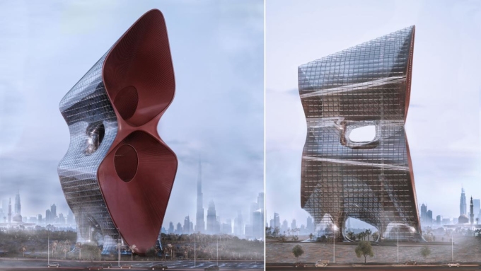 Thiết kế tòa nhà chọc trời chống bão cát. Ảnh: Kalbod Design Studio
