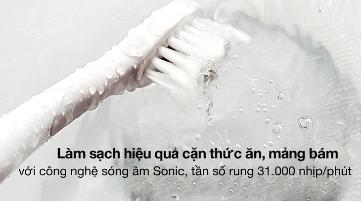 Bàn chải điện Halio Sonic Whitening Pro White hoạt động dựa trên công nghệ sóng âm sonic