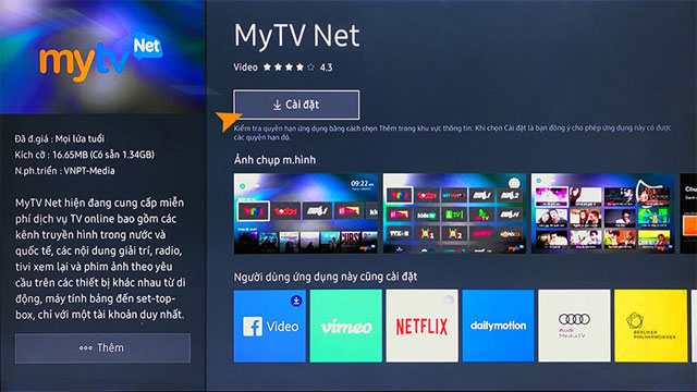 Cài đặt MyTV Net trên TIVI