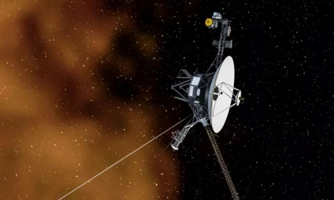 Mô phỏng tàu Voyager 1 di chuyển trong không gian liên sao. Ảnh: NASA