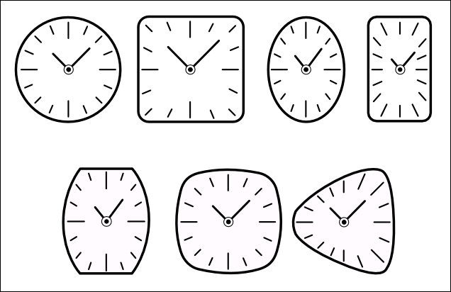 Các hình dáng phổ biến của case đồng hồ