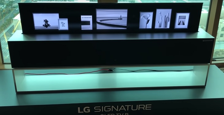 tivi LG Signature OLED TV R hiển thị thông tin ở chế độ line