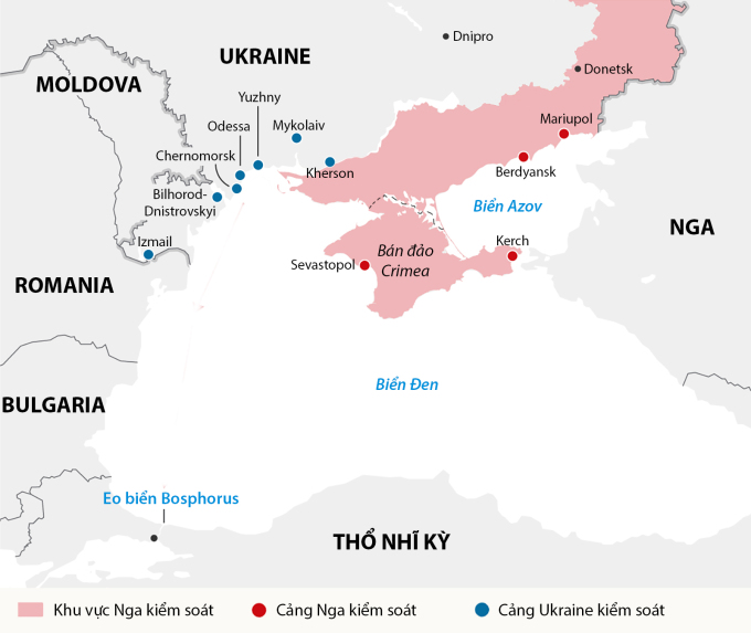 Bán đảo Crimea và khu vực lân cận. Đồ họa: Guardian