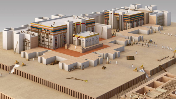 Một bản tái tạo kỹ thuật số cho thấy ngôi đền của người Sumer ở Girsu có thể trông như thế nào cách đây 4.500 năm. Ảnh: Bảo tàng Anh