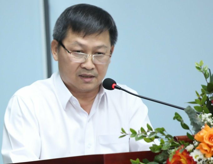 GS.TS Nguyễn Văn Phước, Chủ tịch Liên hiệp các hội Khoa học và kỹ thuật TPHCM, phát biểu tại hội thảo ngày 23/3. Ảnh: HH