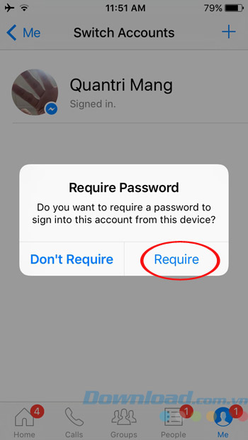 Yêu cầu mật khẩu