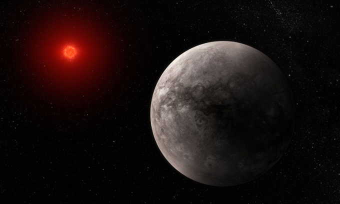 Mô phỏng hành tinh đá Trappist-1b quay quanh ngôi sao lùn đỏ Trappist-1. Ảnh: NASA