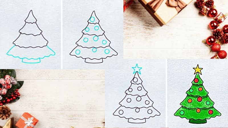Vẽ Tay Cây Thông Noel Và Người Tuyết  Công cụ đồ họa PSD Tải xuống miễn  phí  Pikbest