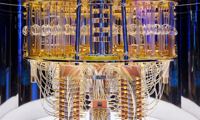 Bên trong máy tính lượng tử IBM Quantum System One. Ảnh: IBM