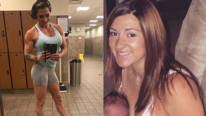 Kristina Parks Fernandez sau và trước khi tập gym. Ảnh: NY Post