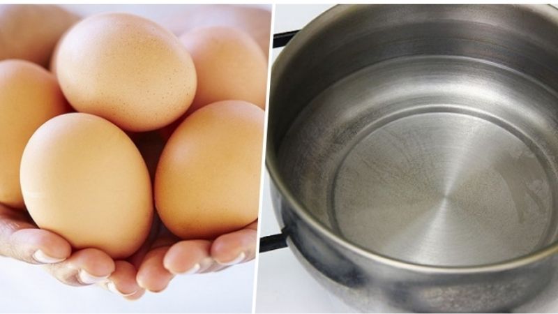 Chuẩn bị nguyên liệu để luộc trứng