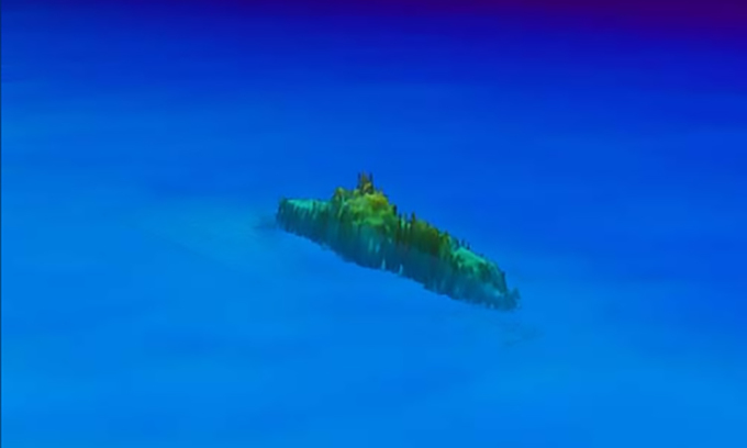 Xác tàu USS Albacore chụp bằng công nghệ sonar. Ảnh: Hiệp hội Kỹ thuật Biển sâu La Plongée