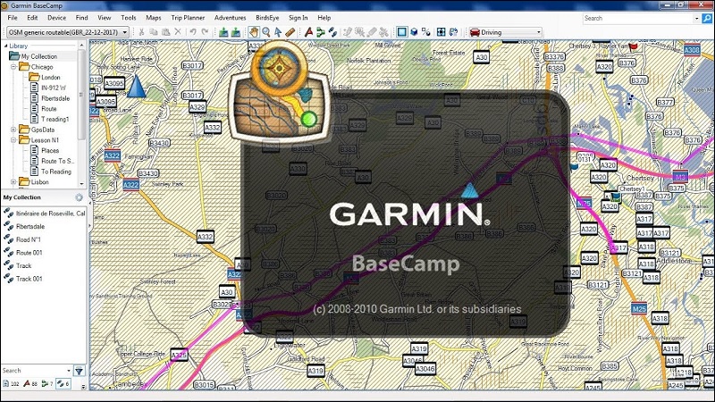 Garmin BaseCamp là phần mềm xem tệp GPX miễn phí