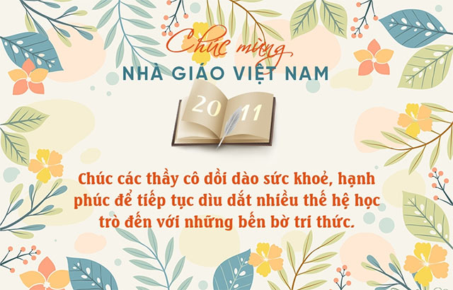 Bộ thiệp chúc mừng ngày Nhà giáo Việt Nam 20/11 Ảnh lời chúc 20/11 dành  tặng thầy cô