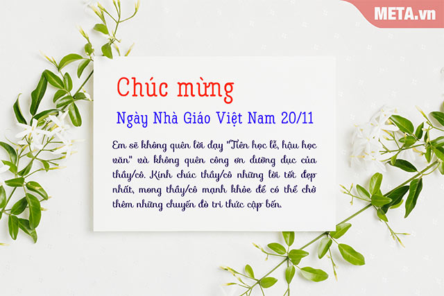 Download Thiệp chúc mừng ngày Nhà giáo Việt Nam 20/11 đẹp