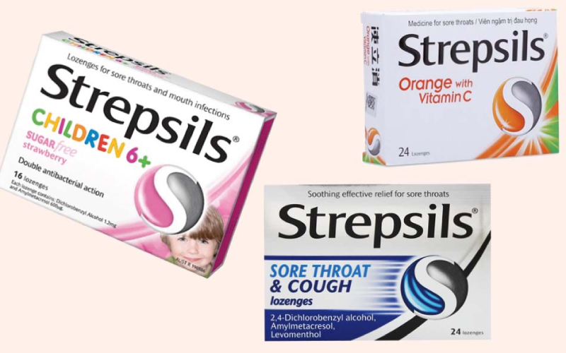 Kẹo ngậm giảm đau họng Strepsils