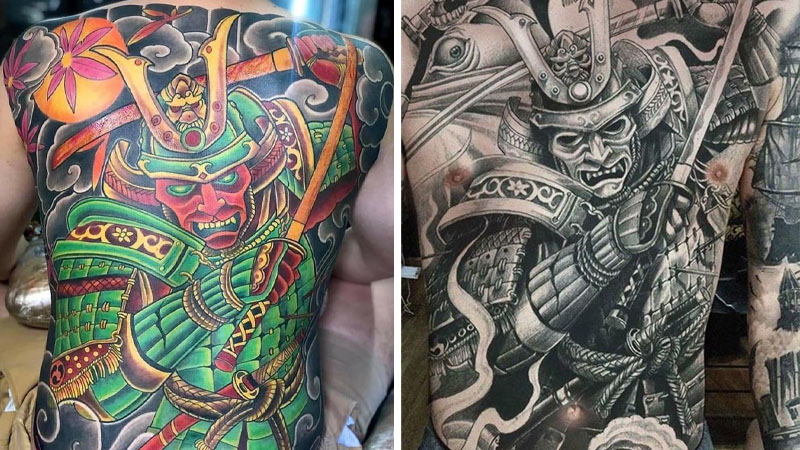 Xăm samurai bít lưng  Tatuagem japonesa Tatuagem japonesa nas costas  Arte da tatuagem japonesa