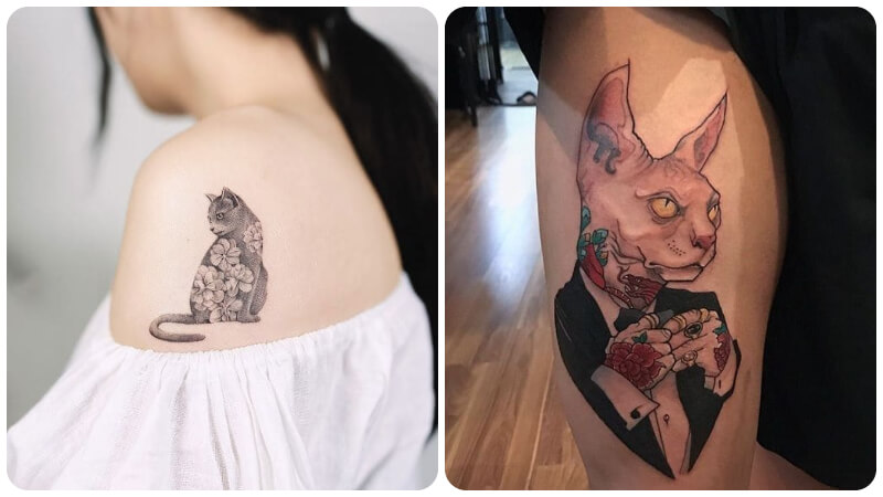 Giảm giá Hình dán tatoo mèo ú cute h15  BeeCost