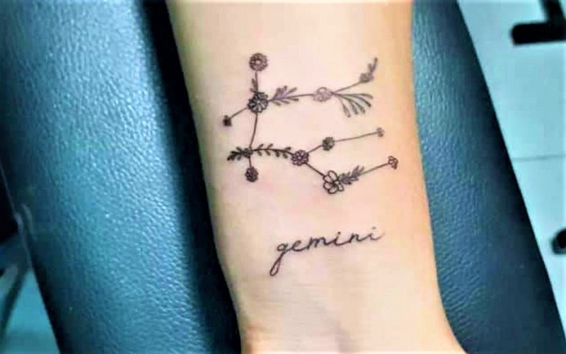 Hay xăm kết hợp giữa chòm sao Song Tử và dòng tên Gemini cũng không tệ