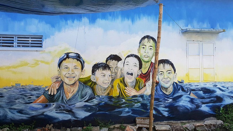 Bức tranh tại làng Bích họa Hải Sơn