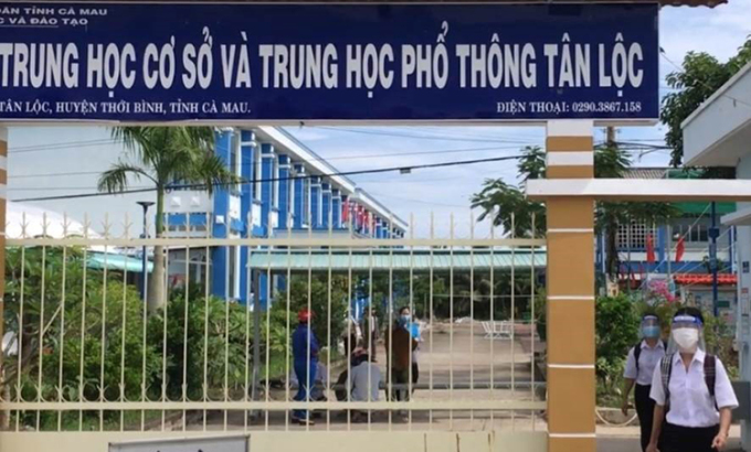 Trường THCS và THPT Tân Lộc. Ảnh: An Minh