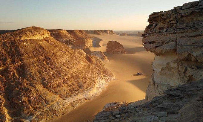 Vùng trũng Qattara của Sahara nằm dưới mực nước biển. Ảnh: Egypt Nile