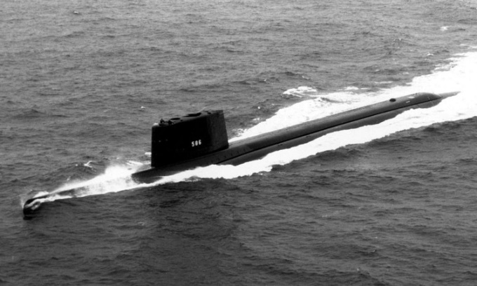 Tàu ngầm USS Triton trong một thử nghiệm trên biển. Ảnh: Hải quân Mỹ