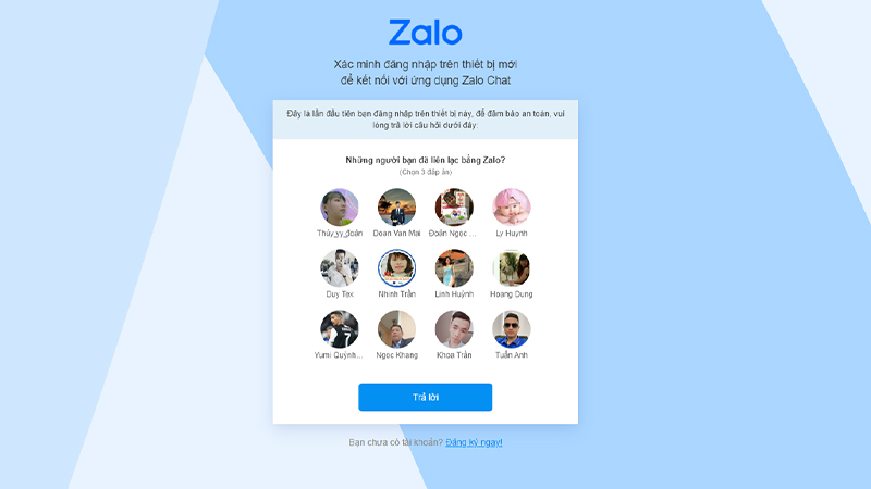 Đặng nhập lần đầu trên một thiết bị lạ, Zalo sẽ yêu cầu người dùng xác minh tài khoản