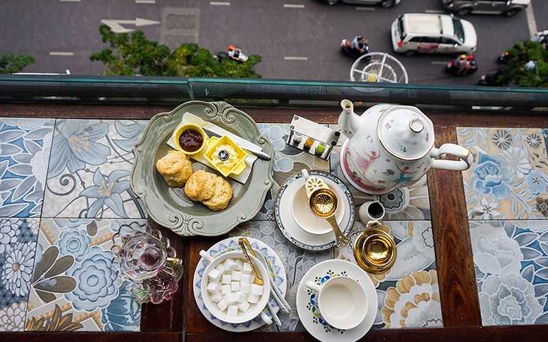 Một set trà bánh tại Partea - English Tearoom