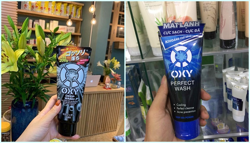 Sữa rửa mặt OXY Deep Wash (trái) và OXY Perfect Wash (phải)