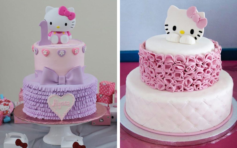 Bánh sinh nhật Hello Kitty 2 tầng đáng yêu