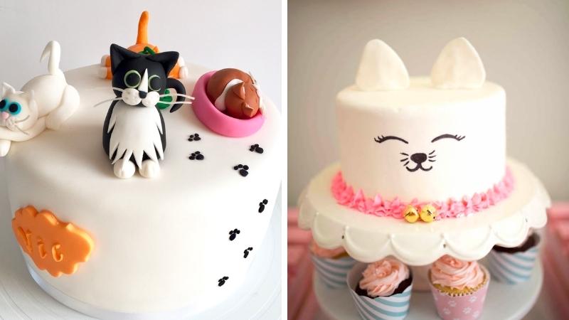 Bánh sinh nhật con mèo dễ thương