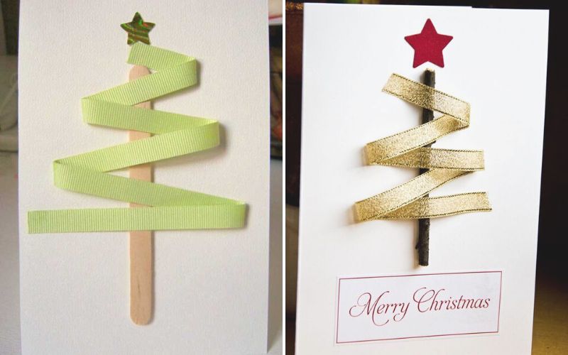 Cách làm thiệp Giáng Sinh bằng que gỗ, que kem