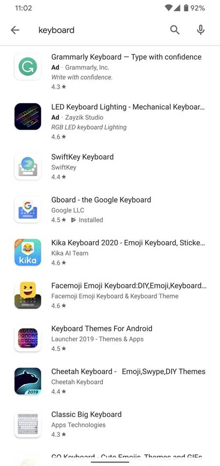 Cài keyboard Android