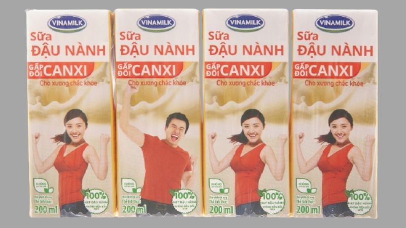 Sữa đậu nành vinamilk gấp đôi canxi hộp giấy 1L không đường